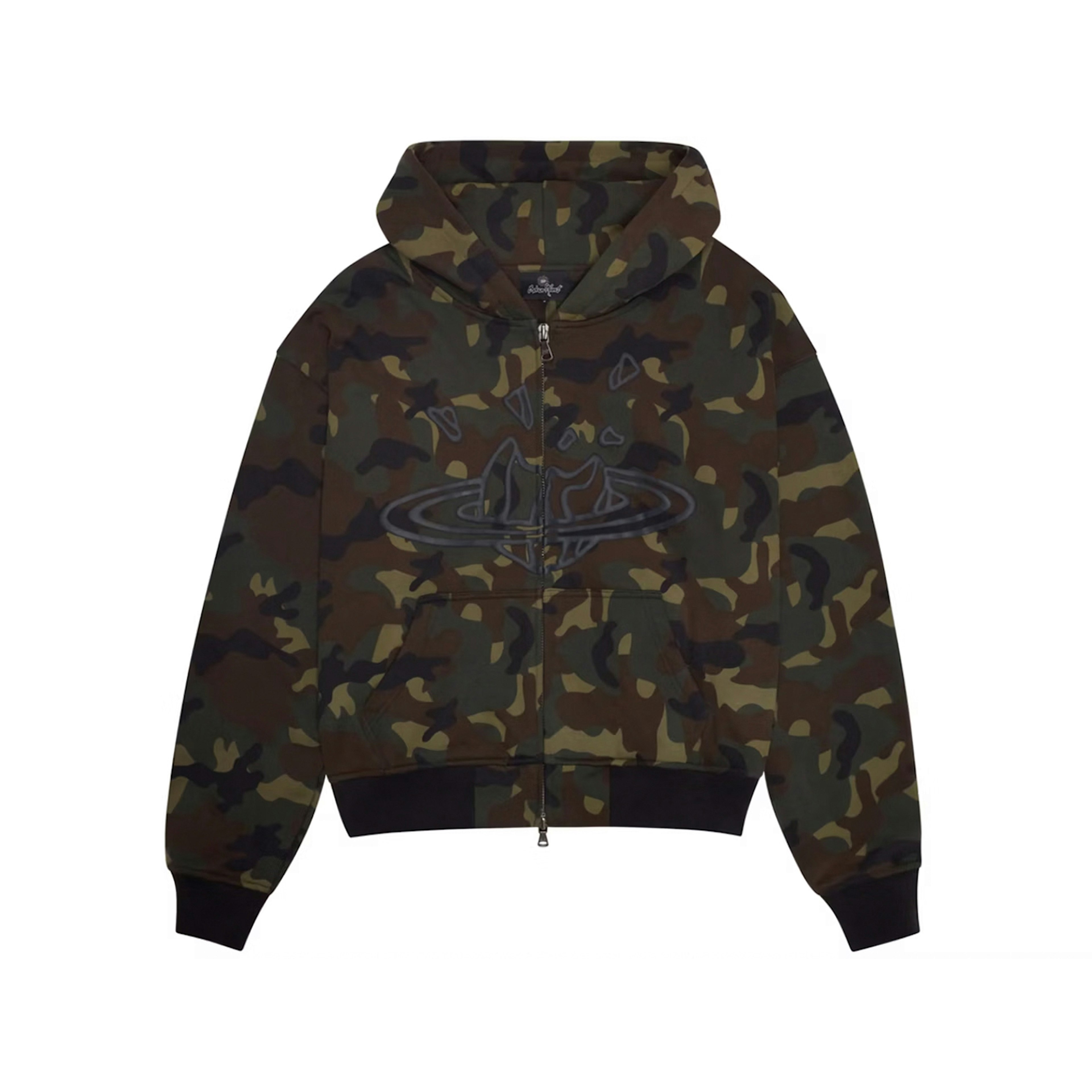 Broken Planet Camo Planet Zip-Up Hoodie Camo Green