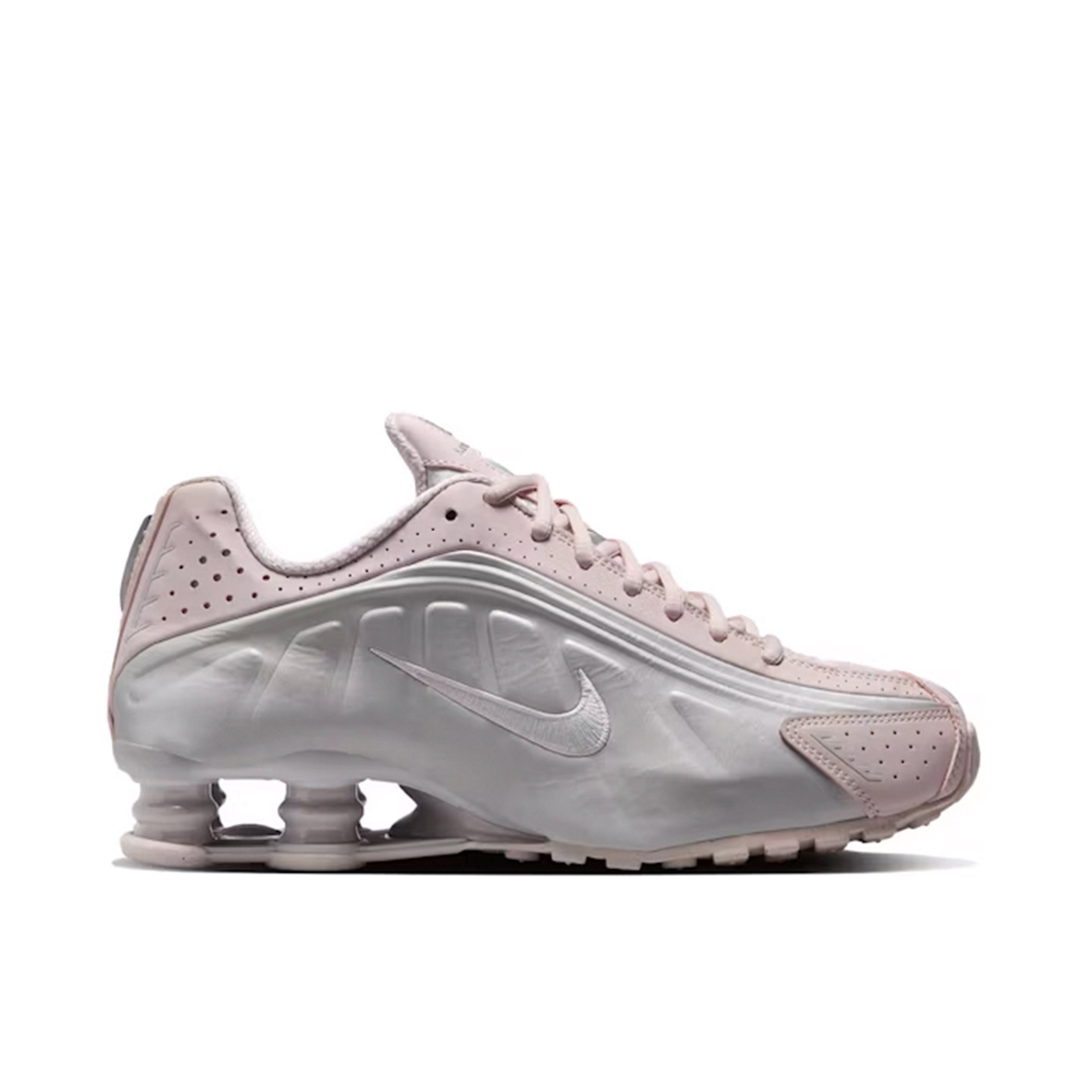 Nike Shox R4 Barely Rose Metallic Platinum Womens | AR3565-600 | Laced