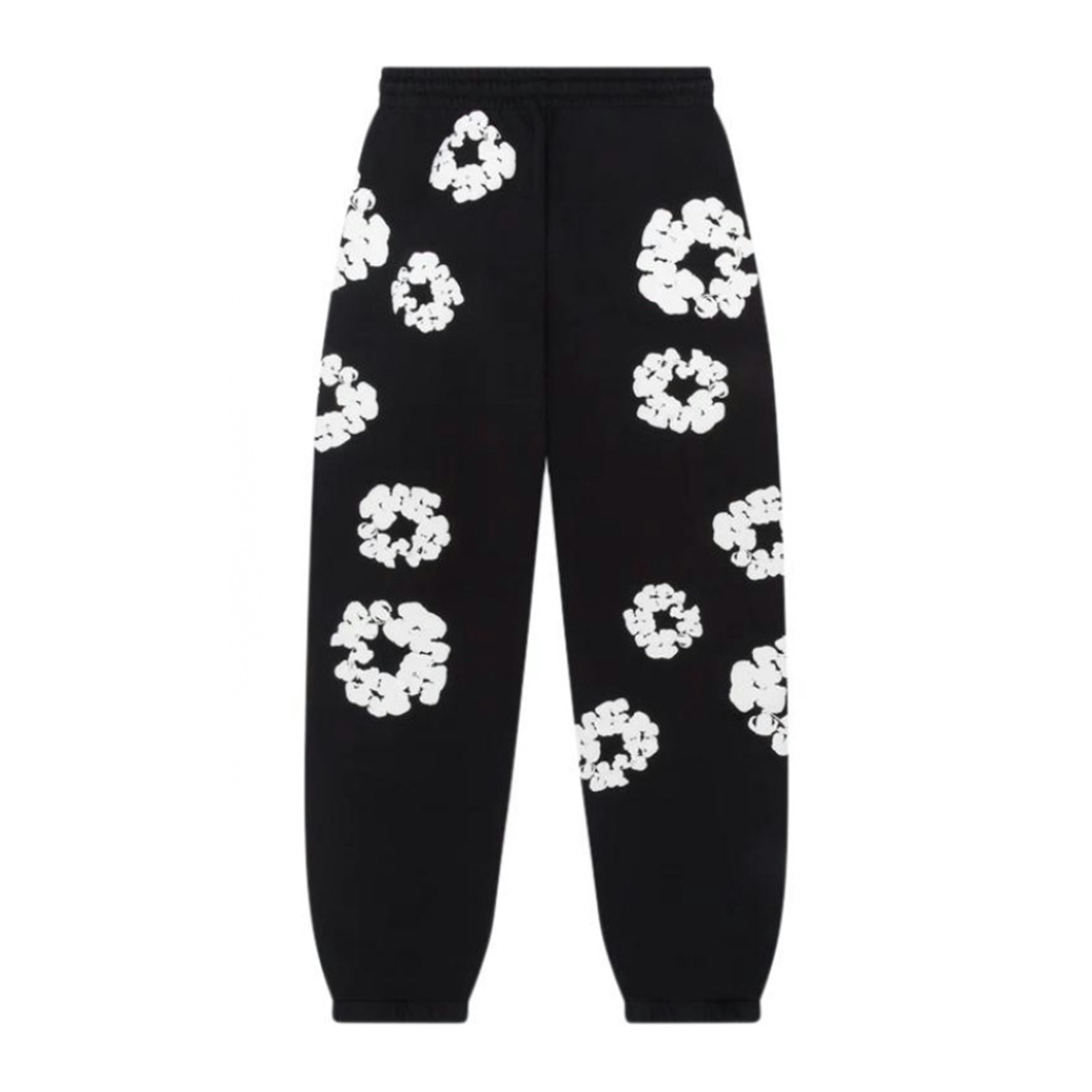 Denim Tears The Cotton Wreath Sweatpants Black White (SS25)