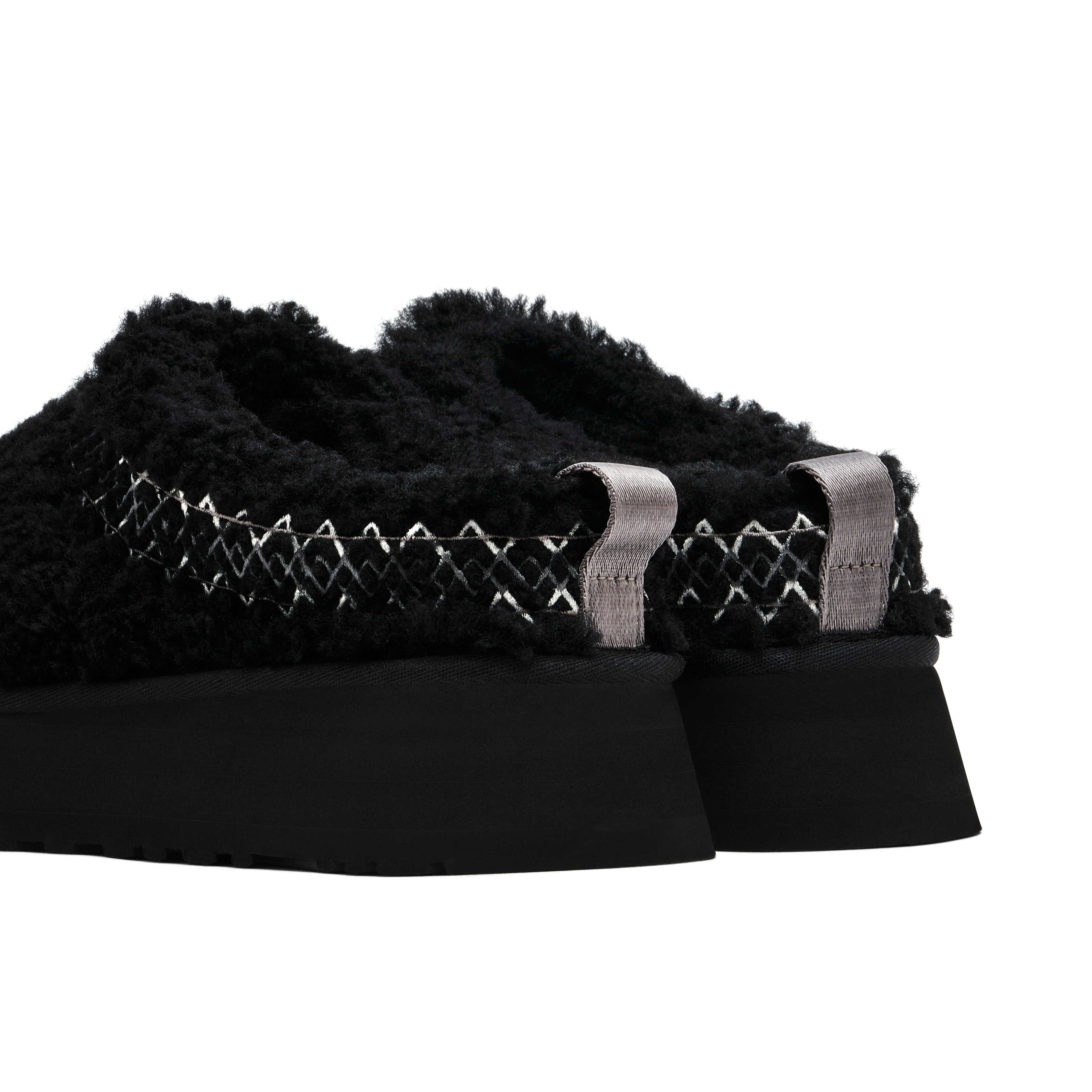 UGG TAZZ SLIPPER HERITAGE BRAID BLACK