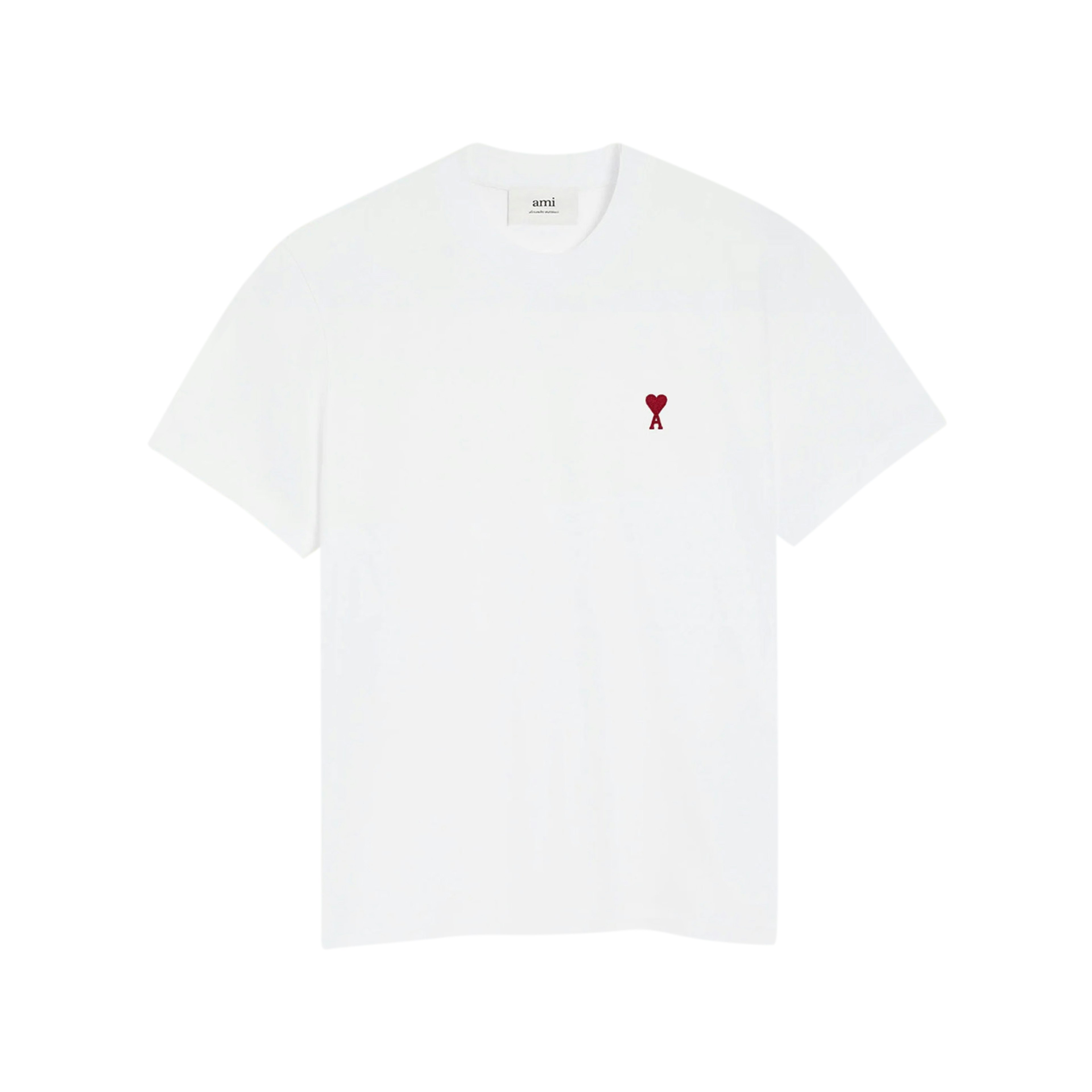 Ami Paris White Red De Coeur Cotton T-Shirt