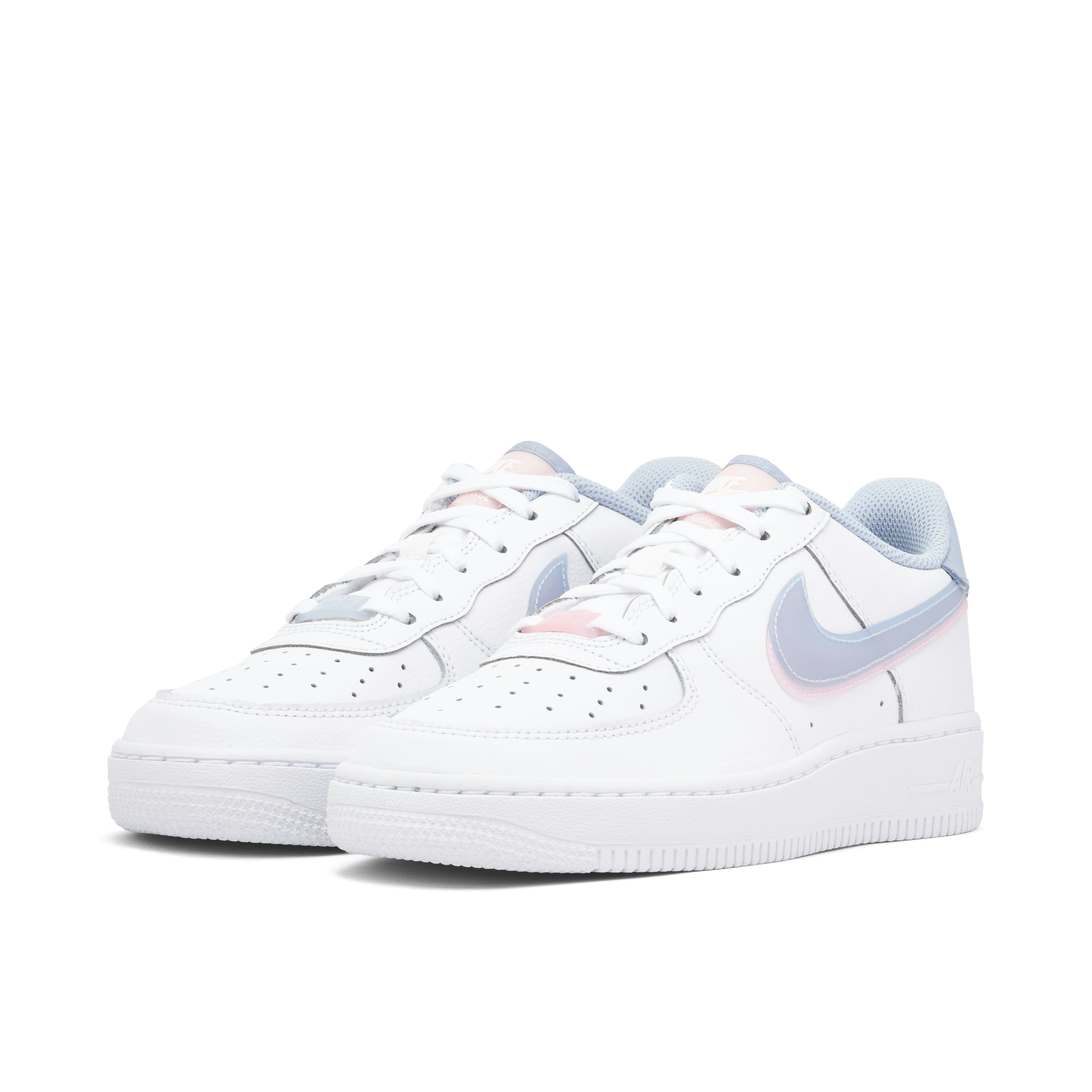 Nike Air Force 1 Low 07 LV8 Double Swoosh White Armory Blue GS