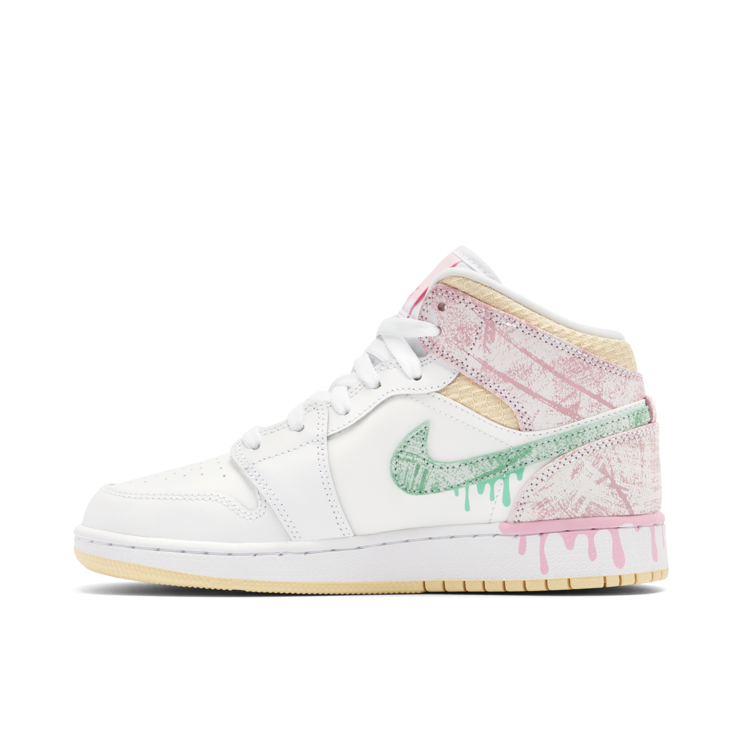 Air Jordan 1 Mid Paint Drip GS