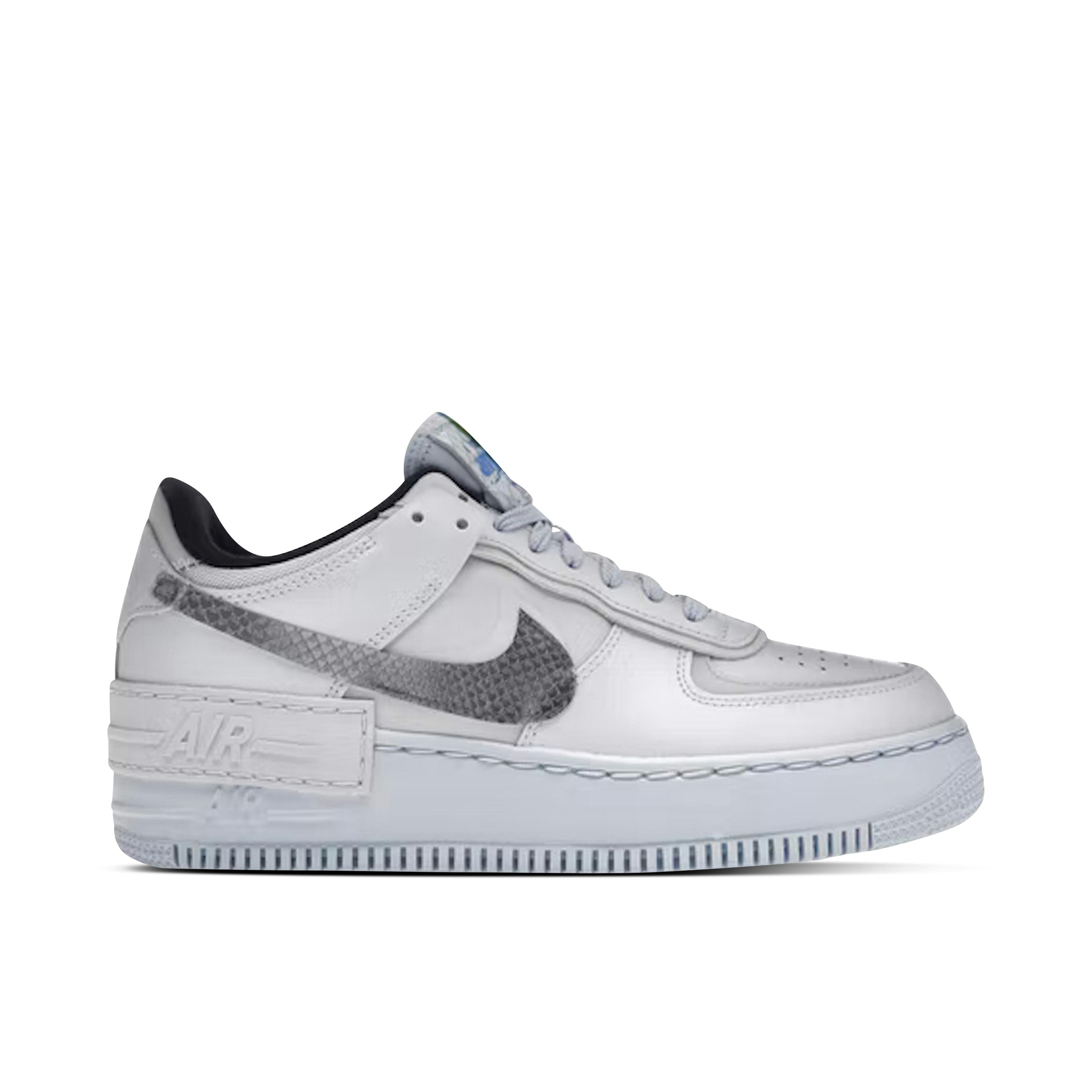 Nike Air Force 1 Low Shadow Pure Platinum Snakeskin Blue Femme