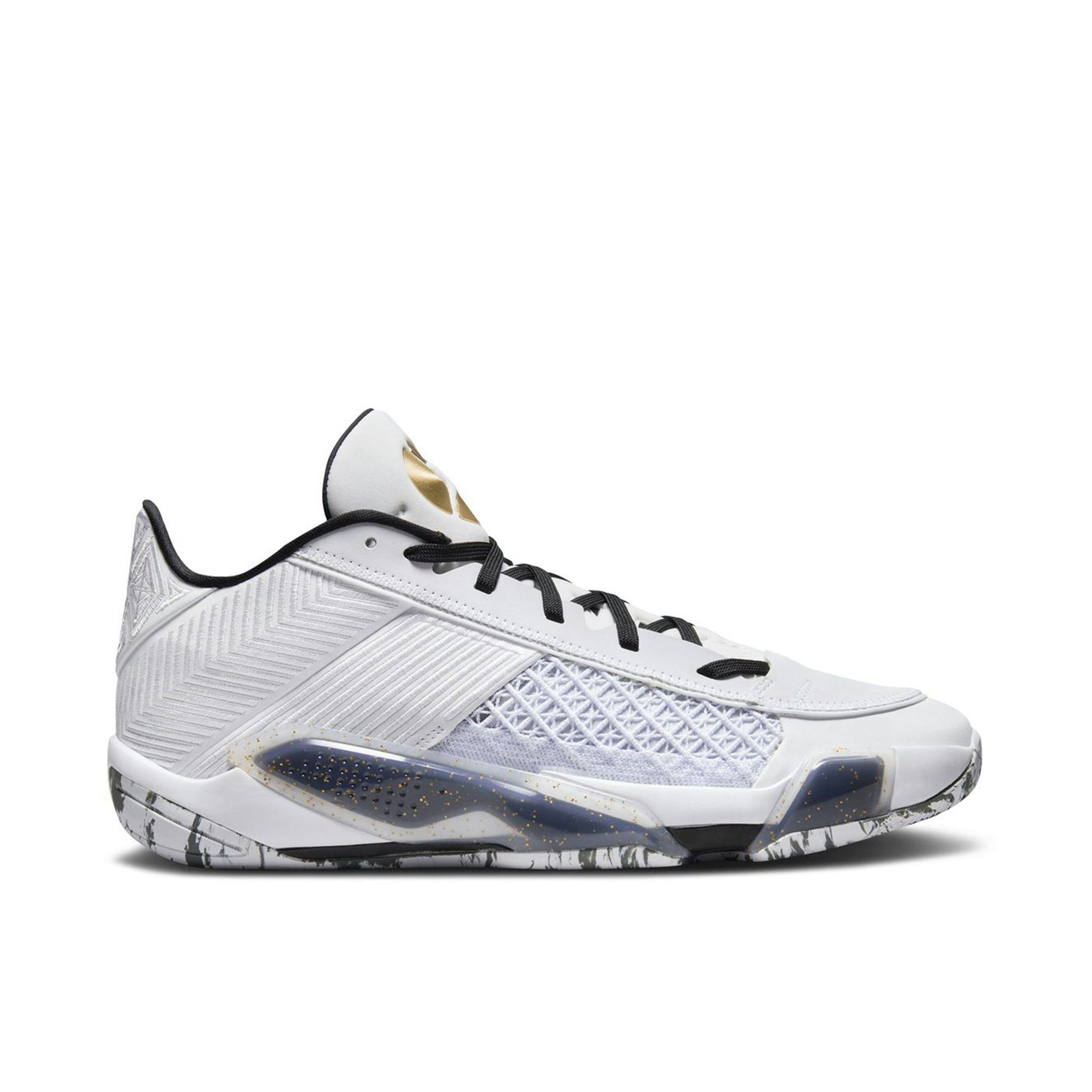 Air Jordan 38 Low White Metallic Gold Black